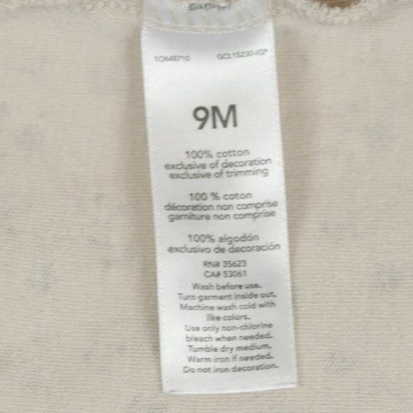 Carter's Infant Size 9 Months Tan Black Cotton Floral Dual Zip Footie Pajamas - Picture 7 of 7